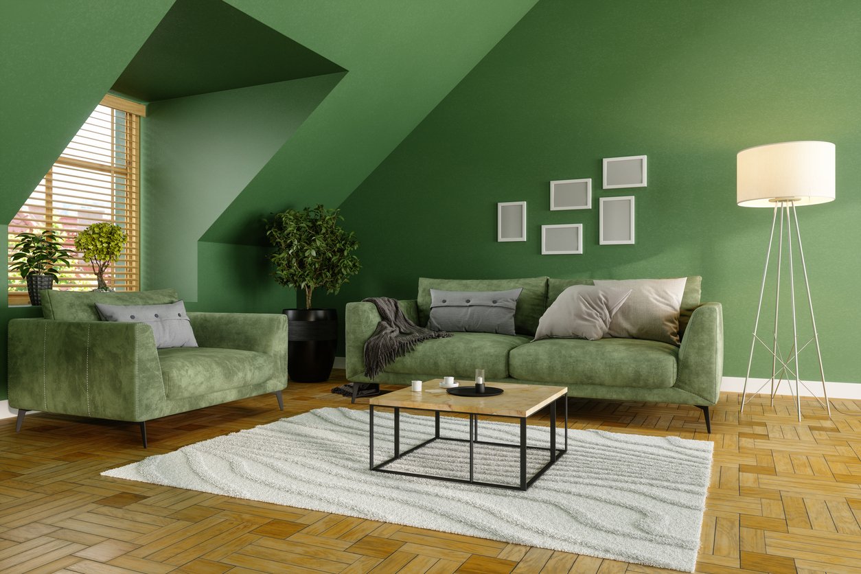 πράσινο σαλόνι τοίχος 