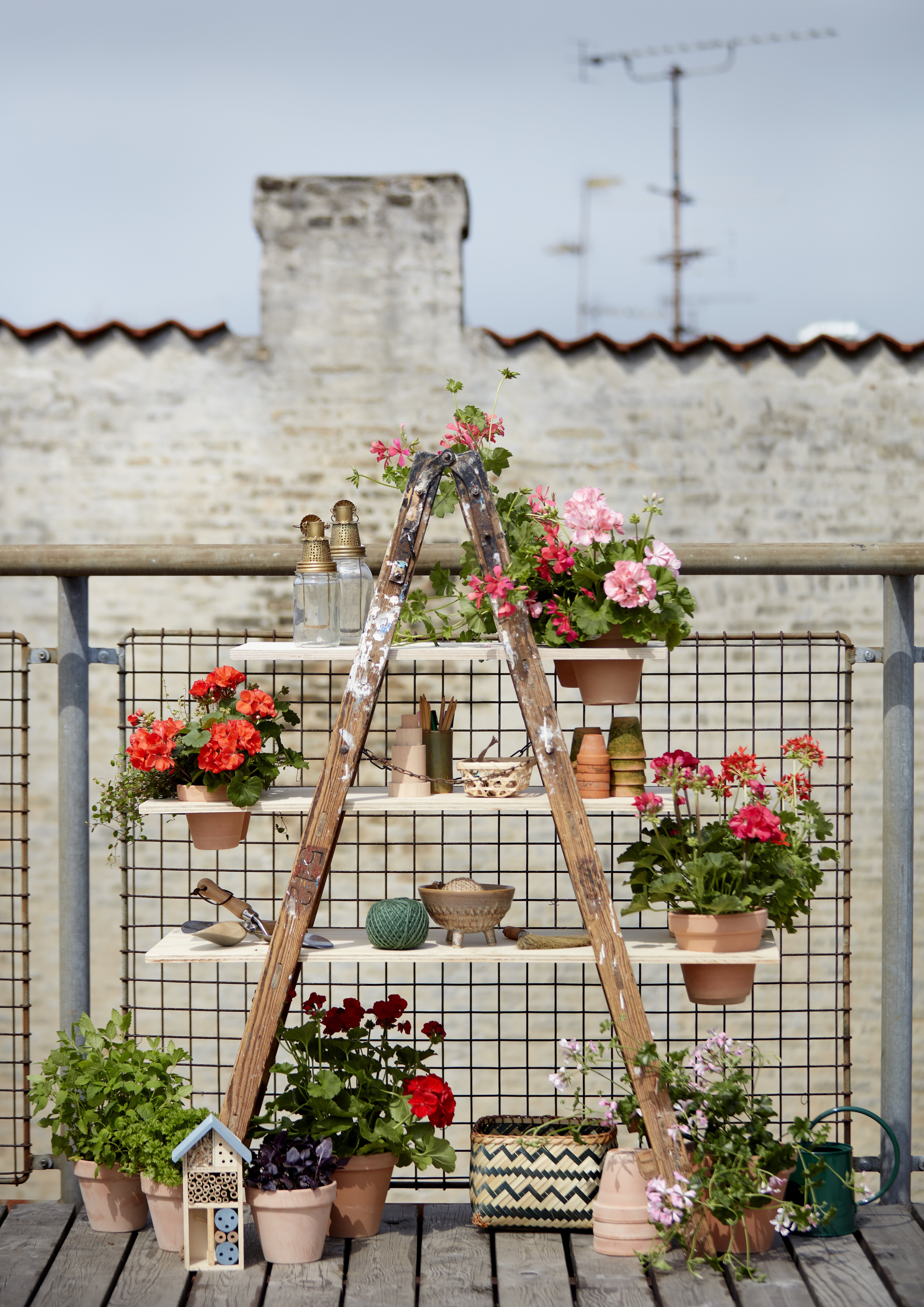 Η απόλυτη DIY ιδέα για να μετατρέψεις μία παλιά σκάλα σε λουλουδένια ραφιέρα βήμα 7