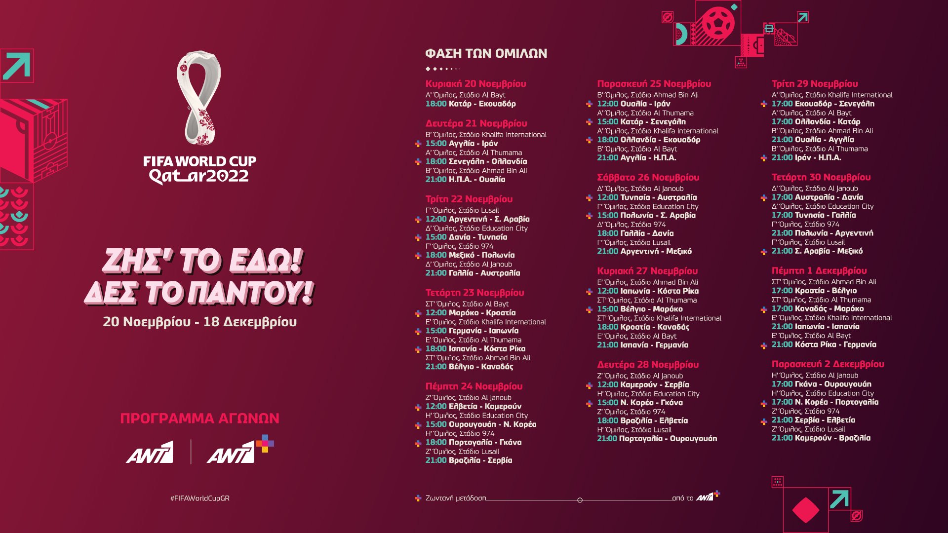 FIFA WORLD CUP QATAR 2022™: Η μεγάλη πρεμιέρα την Κυριακή 20 Νοεμβρίου αποκλειστικά στον ΑΝΤ1