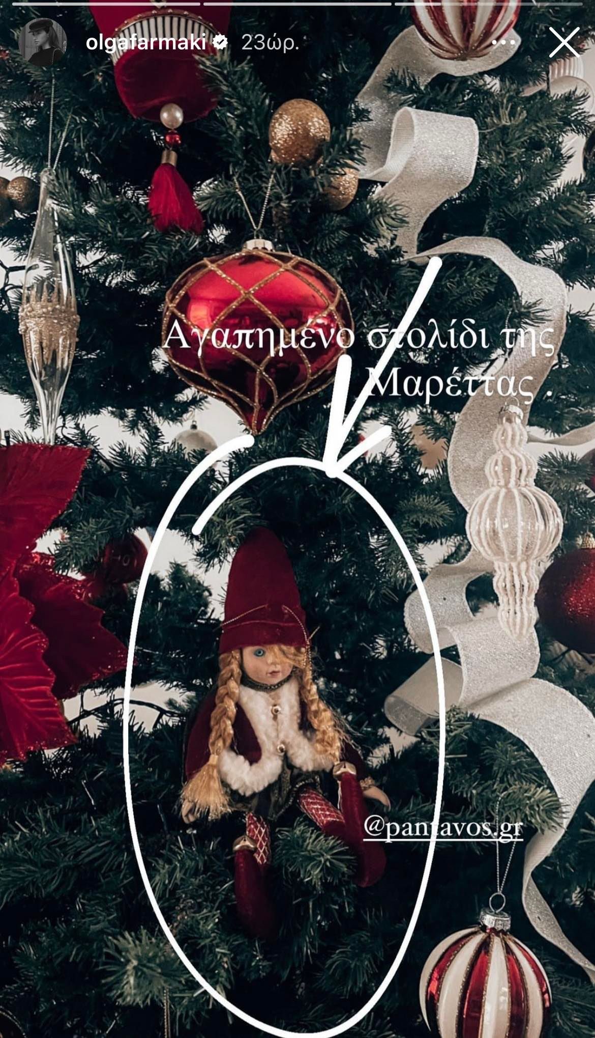 Όλγα Φαρμάκη: Δείτε το χριστουγεννιάτικο δέντρο που κοσμεί το σαλόνι της αλλά και το αγαπημένο στολίδι της κόρη της